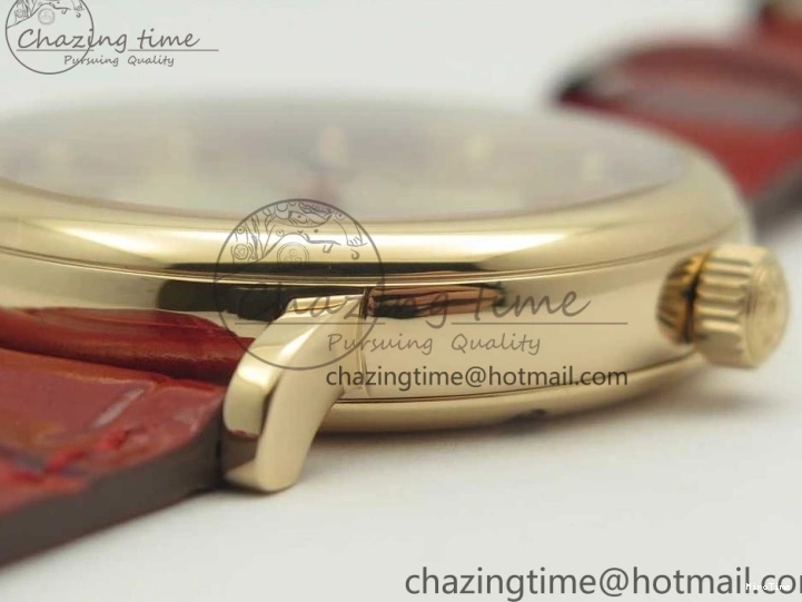 MIROTIME 0319 Portofino IW458101 RG MK 1:1 Best Edition Silver Dial On Red Leather Strap MIYOTA FashionForward 7162
